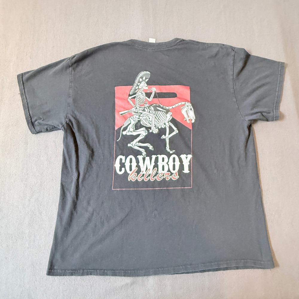 Gildan Cowboy Killers T-Shirt Mens XL Black Marlboro Wild West Skeleton Graphic